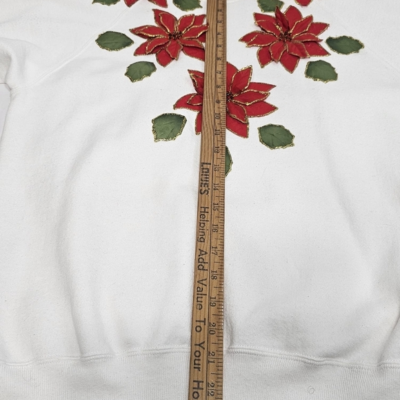 Jerzees White Sweatshirt with Red and Blue Accents - Picture 9 of 14